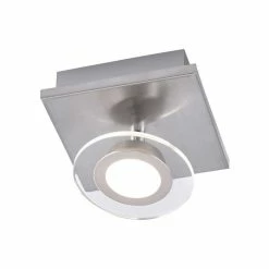 Leuchten Direkt LOLA-MIKE Deckenleuchte LED Edelstahl, 1-flammig, Fernbedienung, Farbwechsler -Bürolampen Verkäufe leuchten direkt lola mike deckenleuchte 12080 55 5