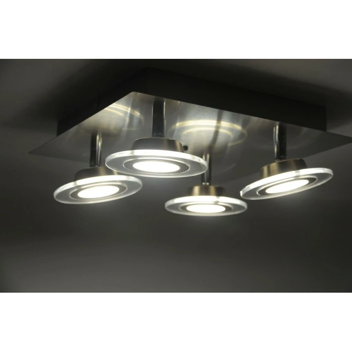 Leuchten Direkt LOLA-MIKE Deckenleuchte LED Edelstahl, 4-flammig, Fernbedienung, Farbwechsler 3 Leuchten Direkt LOLA-MIKE Deckenleuchte LED Edelstahl, 4-flammig, Fernbedienung, Farbwechsler – Bild 3