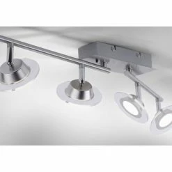 Leuchten Direkt LOLA-MIKE Deckenleuchte LED Edelstahl, 4-flammig, Fernbedienung, Farbwechsler -Bürolampen Verkäufe leuchten direkt lola mike deckenleuchte 12094 55 5