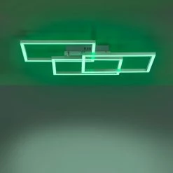 Leuchten Direkt LOLAsmart-MAXI Deckenleuchte LED Stahl gebürstet, 3-flammig, Fernbedienung, Farbwechsler -Bürolampen Verkäufe leuchten direkt lolasmart maxi deckenleuchte 16431 55 12