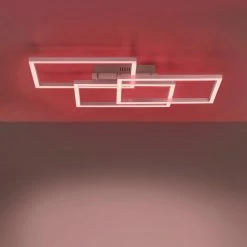 Leuchten Direkt LOLAsmart-MAXI Deckenleuchte LED Stahl gebürstet, 3-flammig, Fernbedienung, Farbwechsler -Bürolampen Verkäufe leuchten direkt lolasmart maxi deckenleuchte 16431 55 13