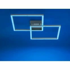 Leuchten Direkt Ls-MAXI Deckenleuchte LED Edelstahl, 2-flammig, Fernbedienung, Farbwechsler -Bürolampen Verkäufe leuchten direkt ls maxi deckenleuchte 16429 55 9