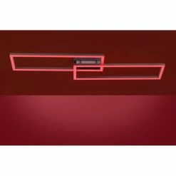 Leuchten Direkt Ls-MAXI Deckenleuchte LED Edelstahl, 1-flammig, Fernbedienung, Farbwechsler -Bürolampen Verkäufe leuchten direkt ls maxi deckenleuchte 16430 55 8