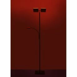 Leuchten Direkt Ls-RUBEN Stehleuchte LED Stahl gebürstet, 2-flammig, Fernbedienung, Farbwechsler -Bürolampen Verkäufe leuchten direkt ls ruben stehleuchte 11925 55 9