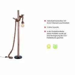 Leuchten Direkt Leuchten-Direkt ROPE Stehleuchte Schwarz, 1-flammig -Bürolampen Verkäufe leuchten direkt rope stehleuchte 15484 18 4