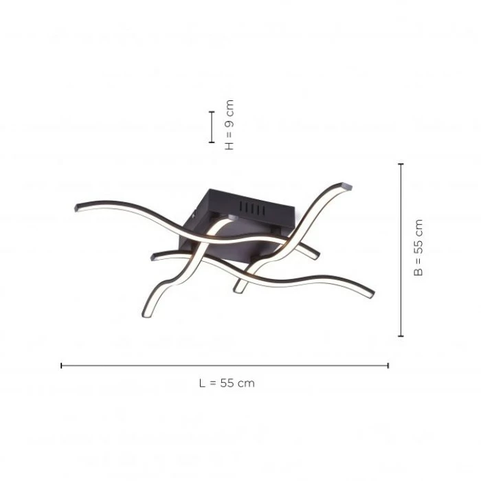 Leuchten Direkt WAVE Deckenleuchte LED Schwarz, 4-flammig 3 Leuchten Direkt WAVE Deckenleuchte LED Schwarz, 4-flammig – Bild 3