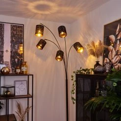 Bürolampen Verkäufe 29 Hofstein Liared Stehleuchte Schwarz, 5-flammig