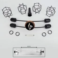 Hofstein Loedingen Deckenleuchte Schwarz, Naturfarben, 4-flammig 9 Hofstein Loedingen Deckenleuchte Schwarz, Naturfarben, 4-flammig -Bürolampen Verkäufe loedingen deckenleuchte h3442036 3