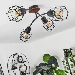 Hofstein Loedingen Deckenleuchte Schwarz, Naturfarben, 4-flammig 11 Hofstein Loedingen Deckenleuchte Schwarz, Naturfarben, 4-flammig -Bürolampen Verkäufe loedingen deckenleuchte h3442036 5