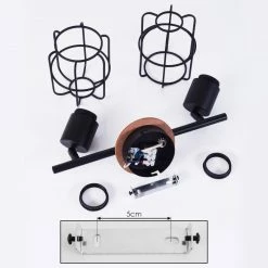 Hofstein Loedingen Deckenleuchte Schwarz, Holz dunkel, 2-flammig -Bürolampen Verkäufe loedingen deckenleuchte h3442968 4