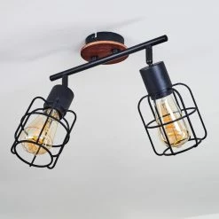 Hofstein Loedingen Deckenleuchte Schwarz, Holz dunkel, 2-flammig -Bürolampen Verkäufe loedingen deckenleuchte h3442968 7