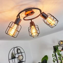 Hofstein Loedingen Deckenleuchte Schwarz, Holz dunkel, 3-flammig -Bürolampen Verkäufe loedingen deckenleuchte h3442975 8