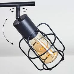 Hofstein Loedingen Deckenleuchte Schwarz, Holz dunkel, 4-flammig -Bürolampen Verkäufe loedingen deckenleuchte h3442999 5