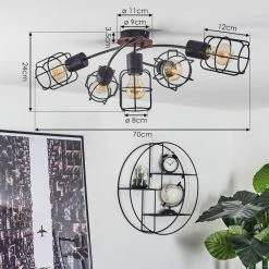 Hofstein Loedingen Deckenleuchte Schwarz, Braun, 5-flammig -Bürolampen Verkäufe loedingen deckenleuchte h3443323 3