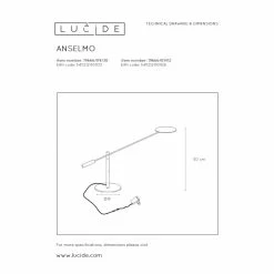 Lucide ANSELMO Schreibtischlampe LED Chrom, 1-flammig -Bürolampen Verkäufe lucide anselmo schreibtischlampe 19666 09 12 8