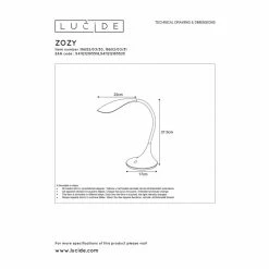 Lucide EMIL B&uuml;roleuchte LED Schwarz, 1-flammig -Bürolampen Verkäufe lucide emil bueroleuchte 18652 06 30 3