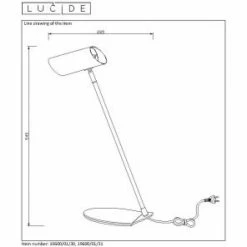 Lucide HESTER Schreibtischlampe Wei&szlig;, 1-flammig -Bürolampen Verkäufe lucide hester schreibtischlampe 19600 01 31 2