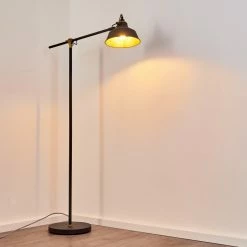 Hofstein Luven Stehleuchte Schwarz, Gold, Schwarz-Gold, 1-flammig -Bürolampen Verkäufe luven stehleuchte h3335802 do1 17