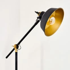 Hofstein Luven Stehleuchte Schwarz, Gold, Schwarz-Gold, 1-flammig -Bürolampen Verkäufe luven stehleuchte h3335802 do1 3