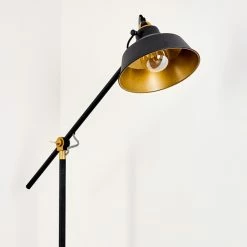 Hofstein Luven Stehleuchte Schwarz, Gold, Schwarz-Gold, 1-flammig -Bürolampen Verkäufe luven stehleuchte h3335802 do1 9