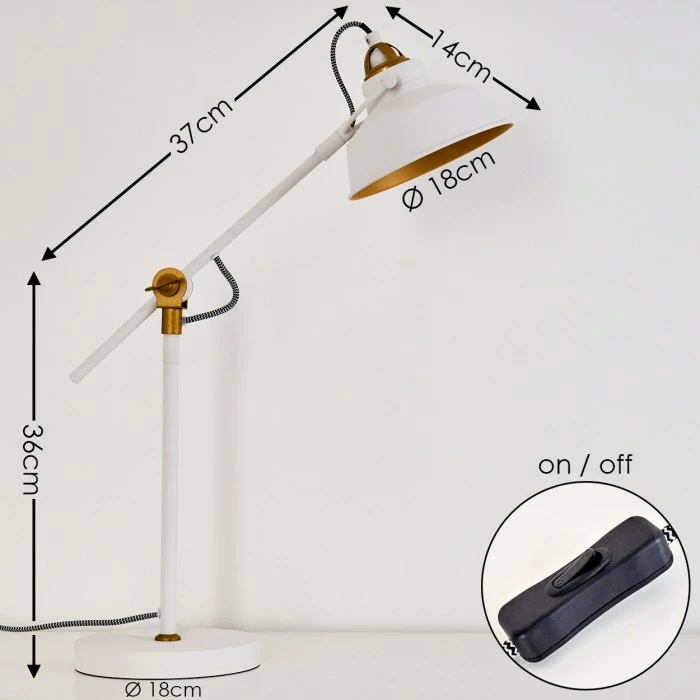 Hofstein Luven Tischleuchte LED Weiß, 1-flammig 2 Hofstein Luven Tischleuchte LED Weiß, 1-flammig – Bild 2
