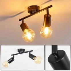 Hofstein Maidford Deckenleuchte Schwarz, 2-flammig