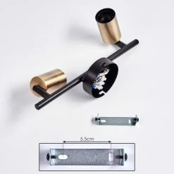 Hofstein Maidford Deckenleuchte Messing, Schwarz, 2-flammig -Bürolampen Verkäufe maidford deckenleuchte h3388129 4