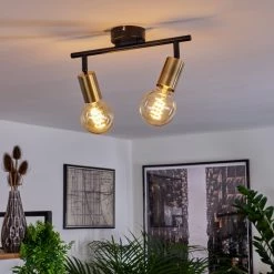 Hofstein Maidford Deckenleuchte Messing, Schwarz, 2-flammig -Bürolampen Verkäufe maidford deckenleuchte h3388129 6