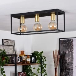 Hofstein Malao Deckenleuchte Messing, Schwarz, 3-flammig -Bürolampen Verkäufe malao deckenleuchte h3019276 10