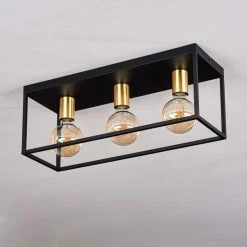 Hofstein Malao Deckenleuchte Messing, Schwarz, 3-flammig -Bürolampen Verkäufe malao deckenleuchte h3019276 7