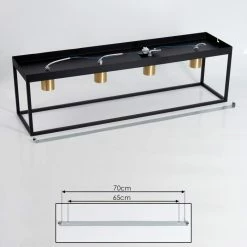 Hofstein Malao Deckenleuchte Messing, Schwarz, 4-flammig -Bürolampen Verkäufe malao deckenleuchte h3019283 4