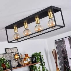 Hofstein Malao Deckenleuchte Messing, Schwarz, 4-flammig -Bürolampen Verkäufe malao deckenleuchte h3019283 9