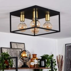 Hofstein Malao Deckenleuchte Messing, Schwarz, 4-flammig -Bürolampen Verkäufe malao deckenleuchte h3019290 10