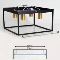 Hofstein Malao Deckenleuchte Messing, Schwarz, 4-flammig -Bürolampen Verkäufe malao deckenleuchte h3019290 4