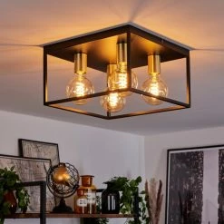 Hofstein Malao Deckenleuchte Messing, Schwarz, 4-flammig -Bürolampen Verkäufe malao deckenleuchte h3019290 6