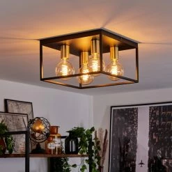 Hofstein Malao Deckenleuchte Messing, Schwarz, 4-flammig -Bürolampen Verkäufe malao deckenleuchte h3019290 8