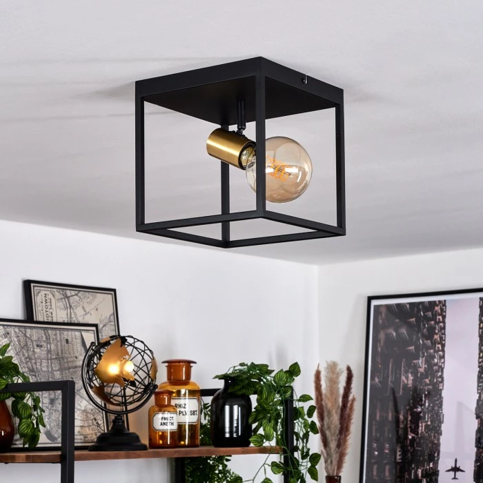 Hofstein Malao Deckenleuchte Messing, Schwarz, 1-flammig 12 Hofstein Malao Deckenleuchte Messing, Schwarz, 1-flammig – Bild 12