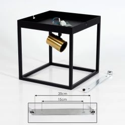Hofstein Malao Deckenleuchte Messing, Schwarz, 1-flammig 17 Hofstein Malao Deckenleuchte Messing, Schwarz, 1-flammig -Bürolampen Verkäufe malao deckenleuchte h3019306 5