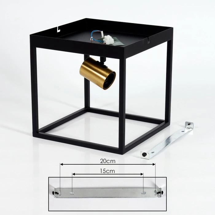 Hofstein Malao Deckenleuchte Messing, Schwarz, 1-flammig 6 Hofstein Malao Deckenleuchte Messing, Schwarz, 1-flammig – Bild 6