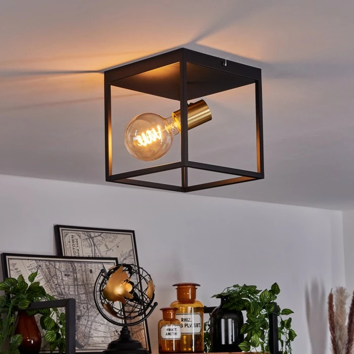 Hofstein Malao Deckenleuchte Messing, Schwarz, 1-flammig 8 Hofstein Malao Deckenleuchte Messing, Schwarz, 1-flammig – Bild 8