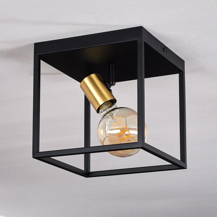 Hofstein Malao Deckenleuchte Messing, Schwarz, 1-flammig 9 Hofstein Malao Deckenleuchte Messing, Schwarz, 1-flammig – Bild 9