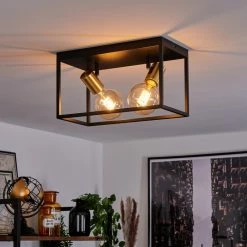 Hofstein Malao Deckenleuchte Messing, Schwarz, 2-flammig -Bürolampen Verkäufe malao deckenleuchte h3019313 8