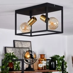 Hofstein Malao Deckenleuchte Messing, Schwarz, 2-flammig -Bürolampen Verkäufe malao deckenleuchte h3019313 9