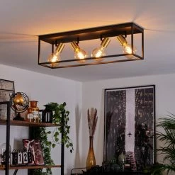 Hofstein Malao Deckenleuchte Messing, Schwarz, 4-flammig -Bürolampen Verkäufe malao deckenleuchte h3019337 6