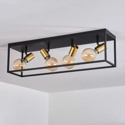 Hofstein Malao Deckenleuchte Messing, Schwarz, 4-flammig -Bürolampen Verkäufe malao deckenleuchte h3019337 7