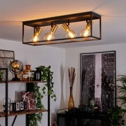 Hofstein Malao Deckenleuchte Messing, Schwarz, 4-flammig -Bürolampen Verkäufe malao deckenleuchte h3019337 8