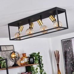 Hofstein Malao Deckenleuchte Messing, Schwarz, 4-flammig -Bürolampen Verkäufe malao deckenleuchte h3019337 9