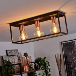 Hofstein Malao Deckenleuchte Schwarz, Roségold, 3-flammig -Bürolampen Verkäufe malao deckenleuchte h3019382 6