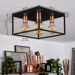 Hofstein Malao Deckenleuchte Schwarz, Roségold, 4-flammig 15 Hofstein Malao Deckenleuchte Schwarz, Roségold, 4-flammig -Bürolampen Verkäufe malao deckenleuchte h3019405 3