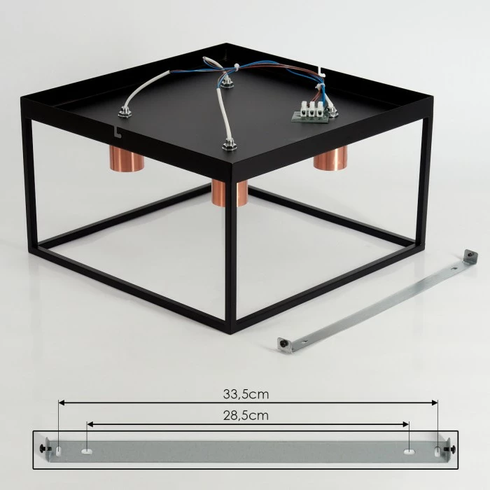 Hofstein Malao Deckenleuchte Schwarz, Roségold, 4-flammig 5 Hofstein Malao Deckenleuchte Schwarz, Roségold, 4-flammig – Bild 5